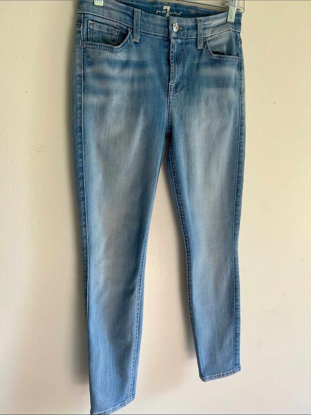 Seven for all Mankind 7Fam the Midrise Cropped Skinny Jeans Size 26 - Picture 5 of 11